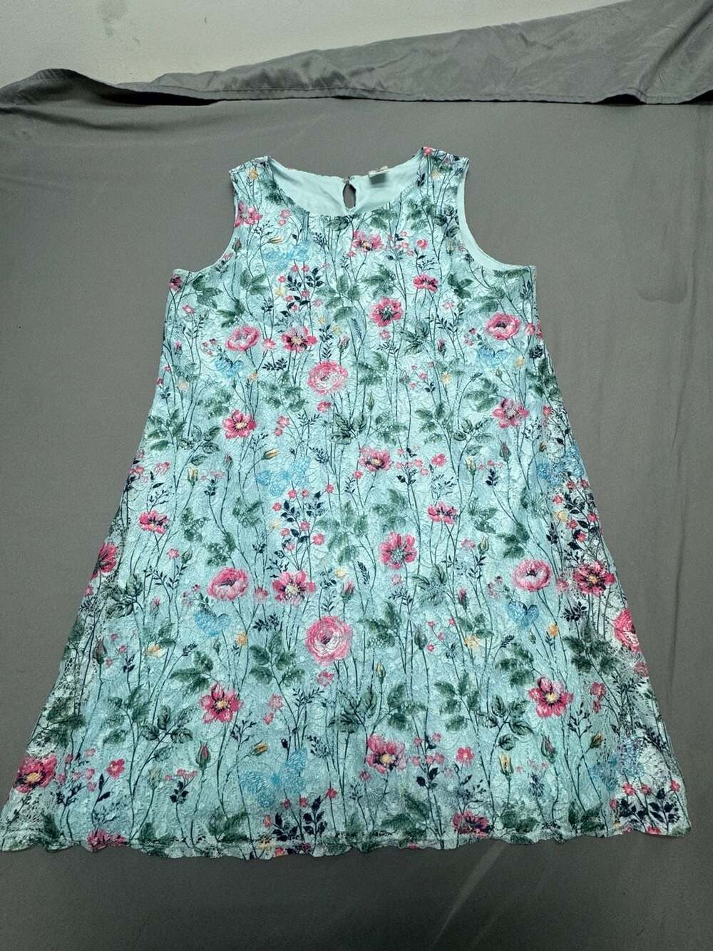 City Streets Floral Lace Dress Size XXL 20 1/2 Plus Blue Sleeveless